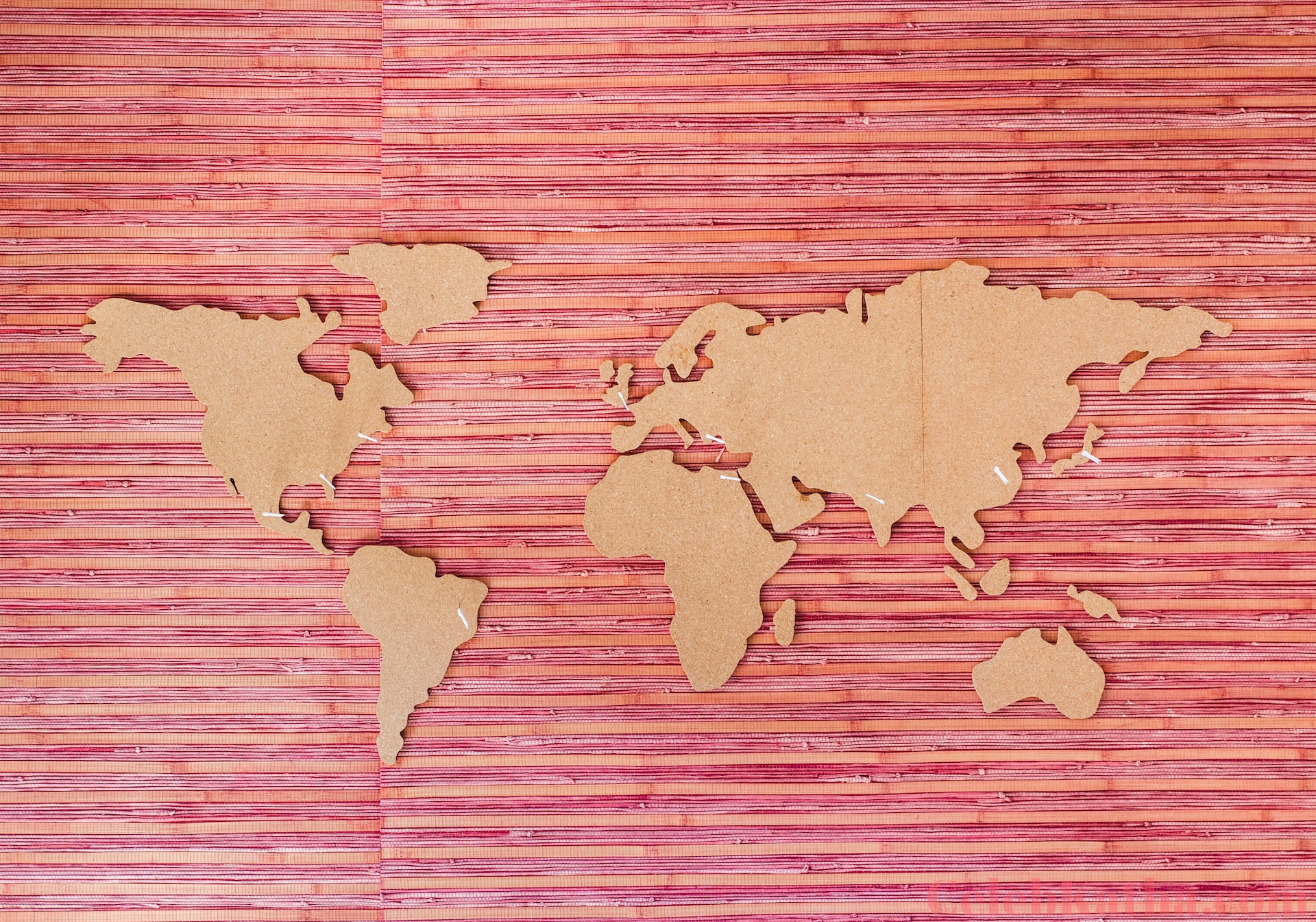 Wooden map of the world